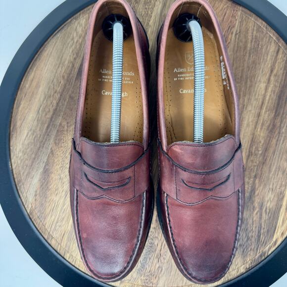 Allen Edmonds Cavanaugh Shoes Men\'s 11 D Oxblood Leather Dress Penny Loafers main image 10
